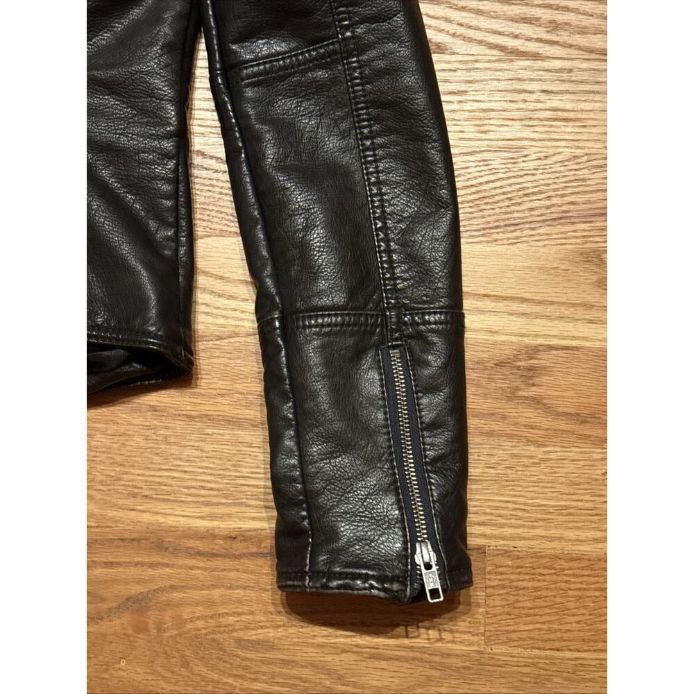 We The Free Womens Monroe Vegan Leather Hooded Biker Jacket Black Size Small - Picture 8 of 9